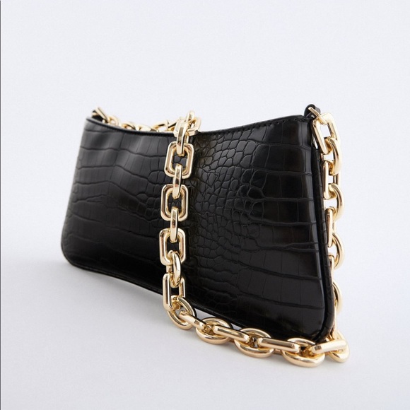 Zara chain strap animal embossed shoulder bag - Picture 3 of 15